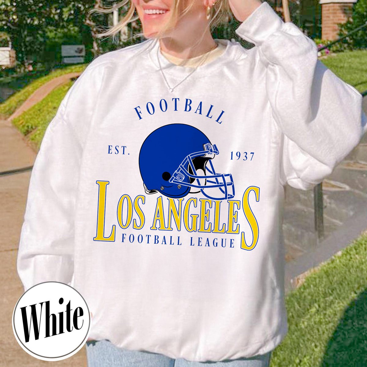 Unisex Los Angeles football vintage crewneck sweatshirt for men and women