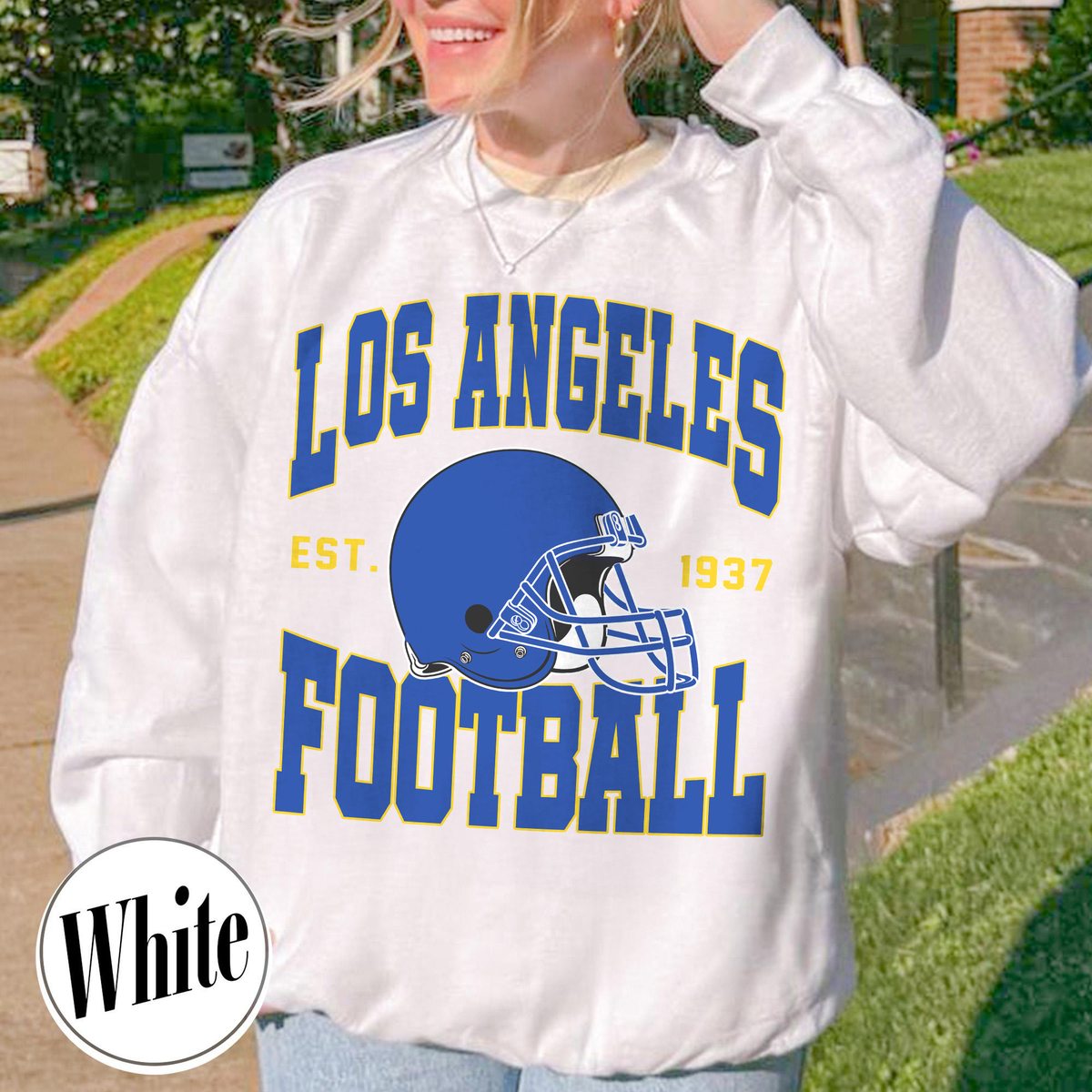 Unisex Los Angeles football vintage crewneck sweatshirt for men and women