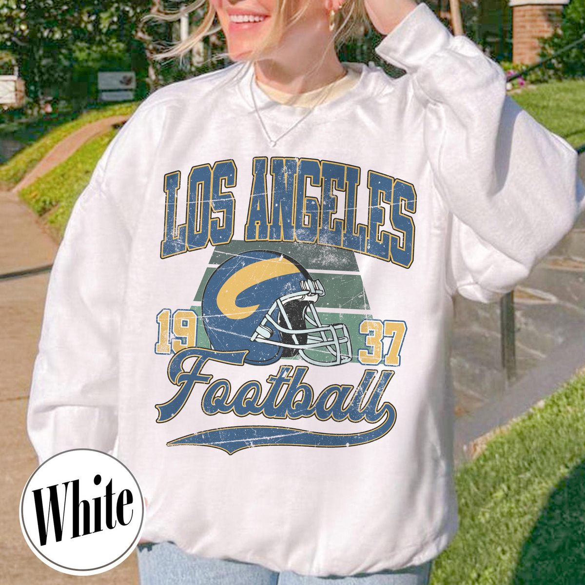 Unisex Los Angeles football vintage crewneck sweatshirt for men and women