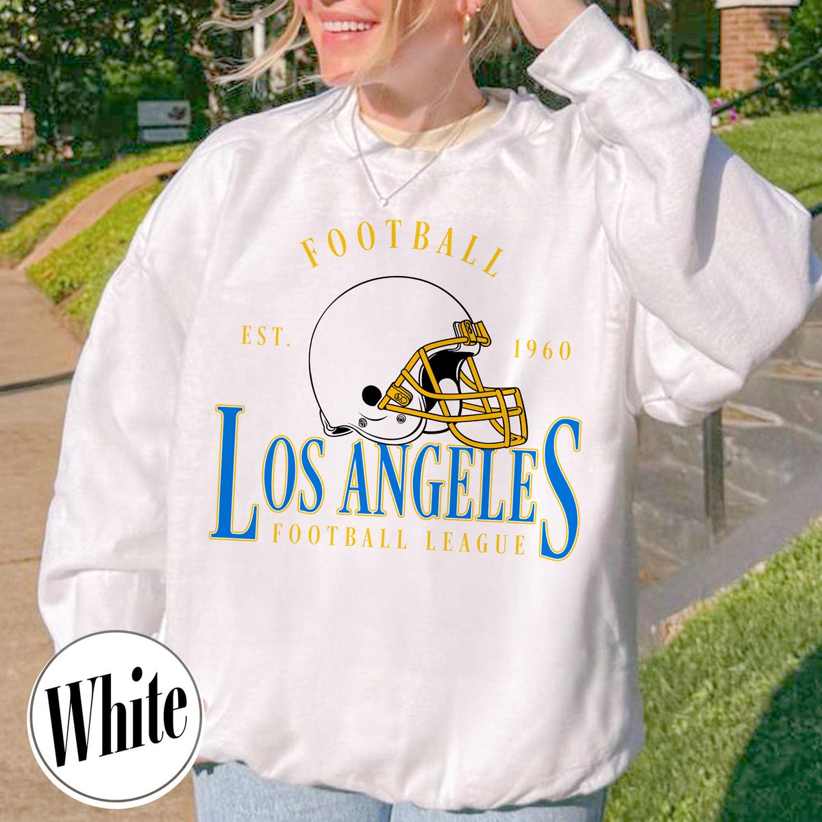Unisex Los Angeles football vintage crewneck sweatshirt for men and women