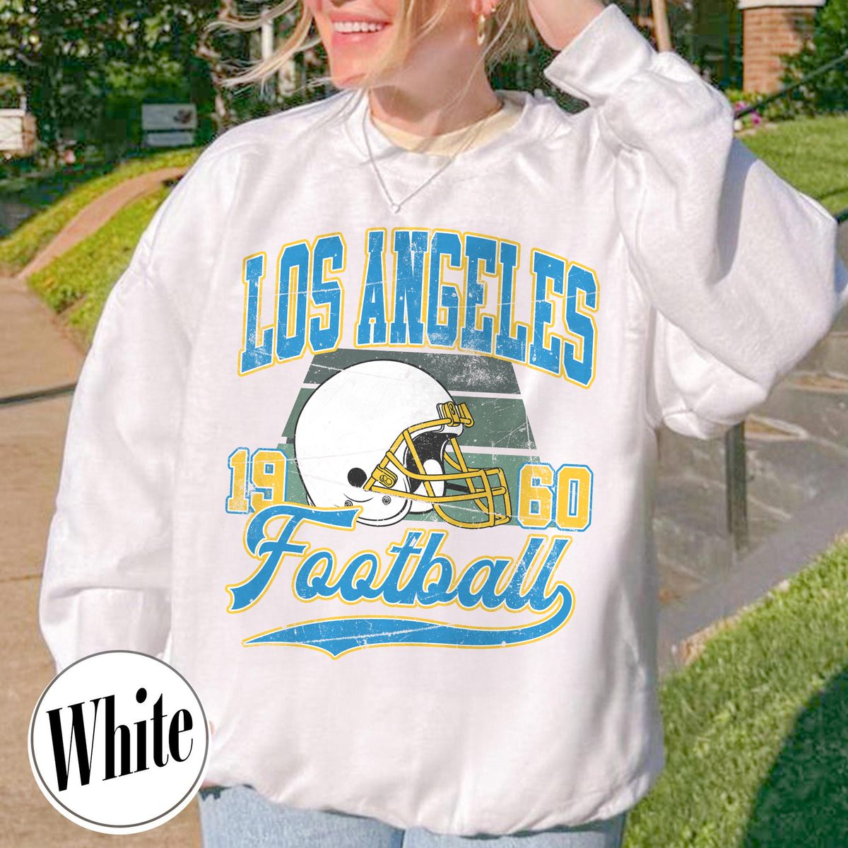 Unisex Los Angeles football vintage crewneck sweatshirt for men and women