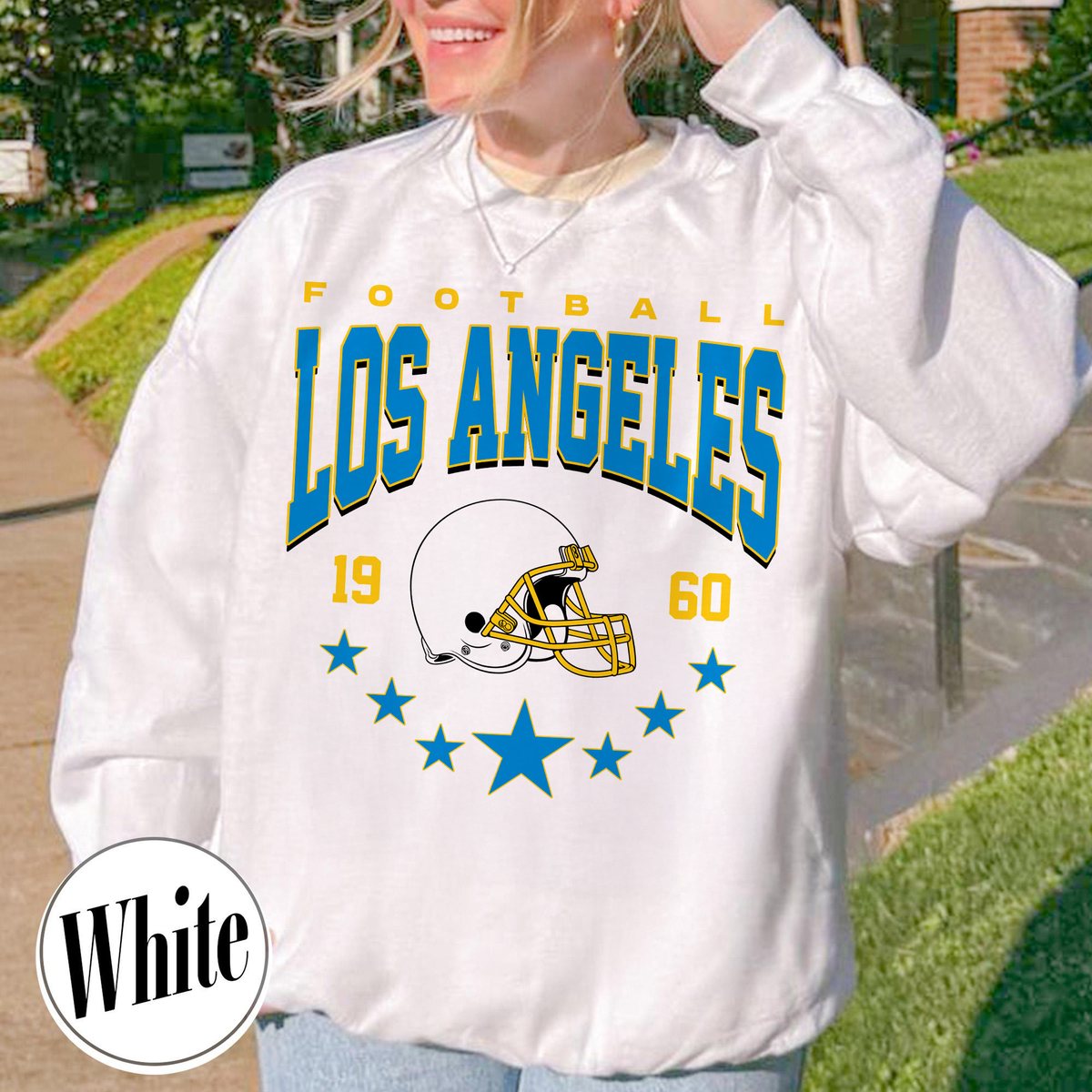 Unisex Los Angeles football vintage crewneck sweatshirt for men and women
