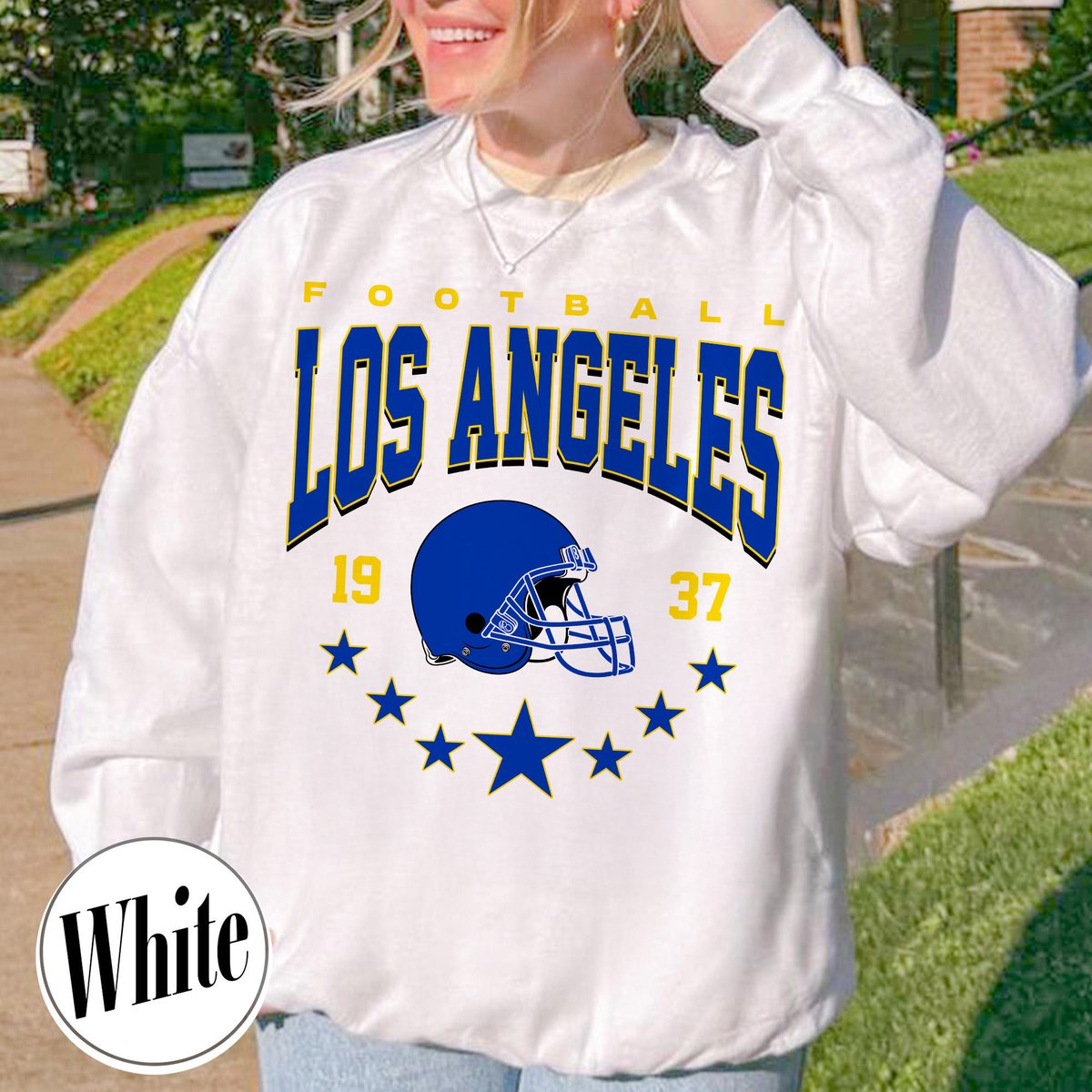 Unisex Los Angeles football vintage crewneck sweatshirt for men and women