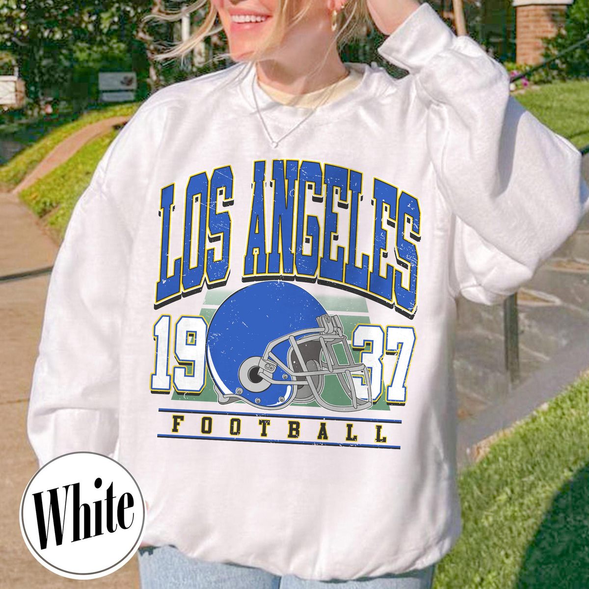 Unisex Los Angeles football vintage crewneck sweatshirt for men and women