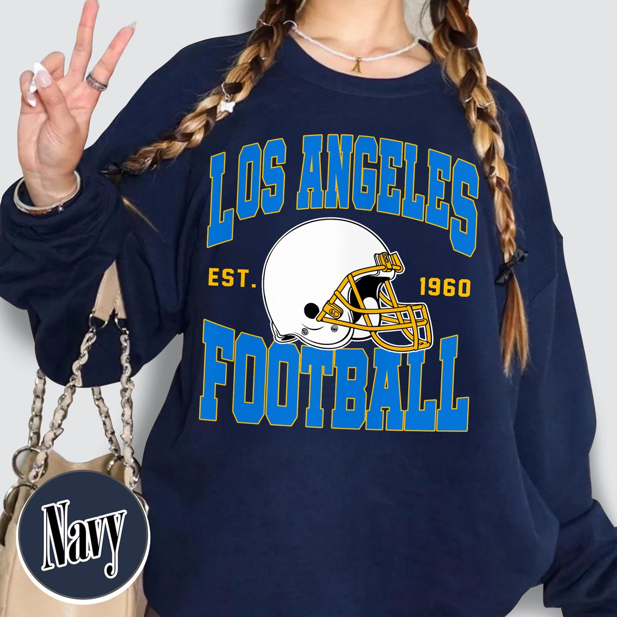 Unisex Los Angeles football vintage crewneck sweatshirt for men and women