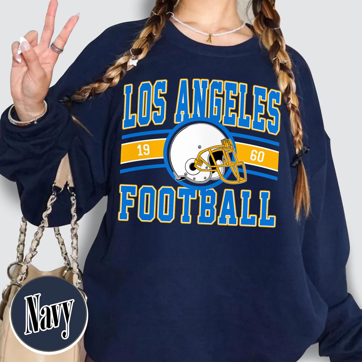 Unisex Los Angeles football vintage crewneck sweatshirt for men and women