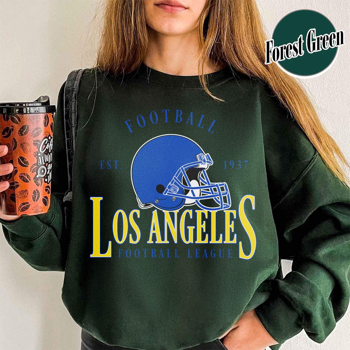 Unisex Los Angeles football vintage crewneck sweatshirt for men and women