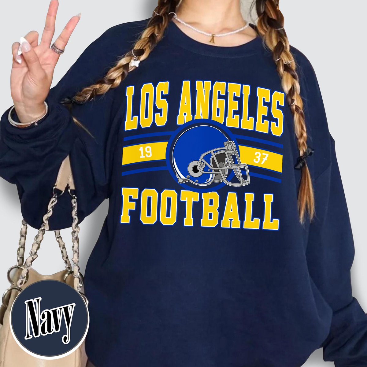 Unisex Los Angeles football vintage crewneck sweatshirt for men and women