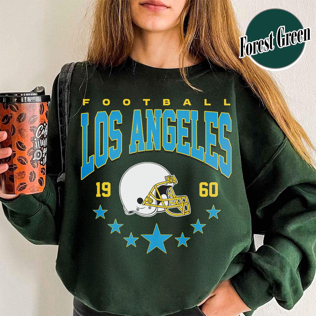 Unisex Los Angeles football vintage crewneck sweatshirt for men and women