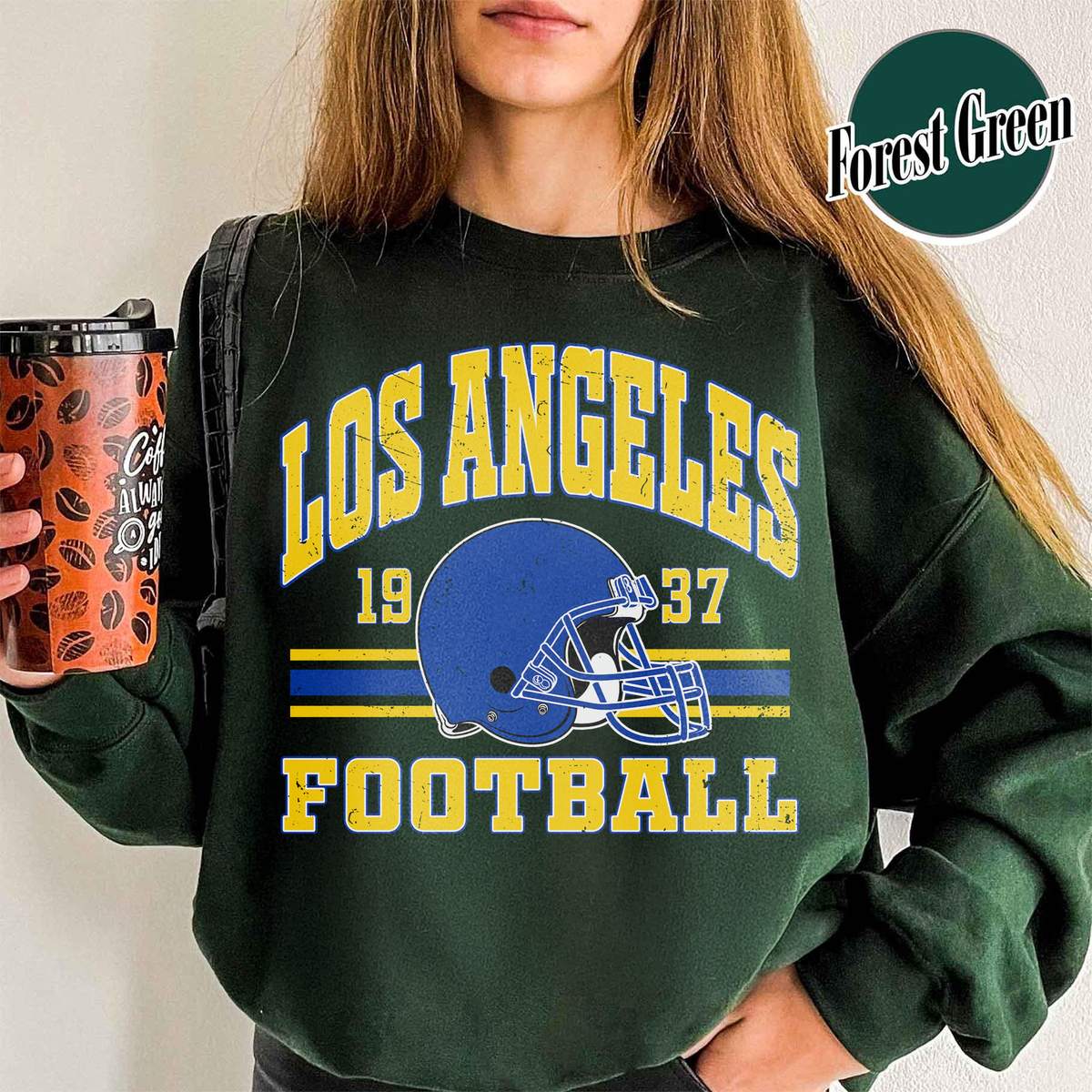 Unisex Los Angeles football vintage crewneck sweatshirt for men and women