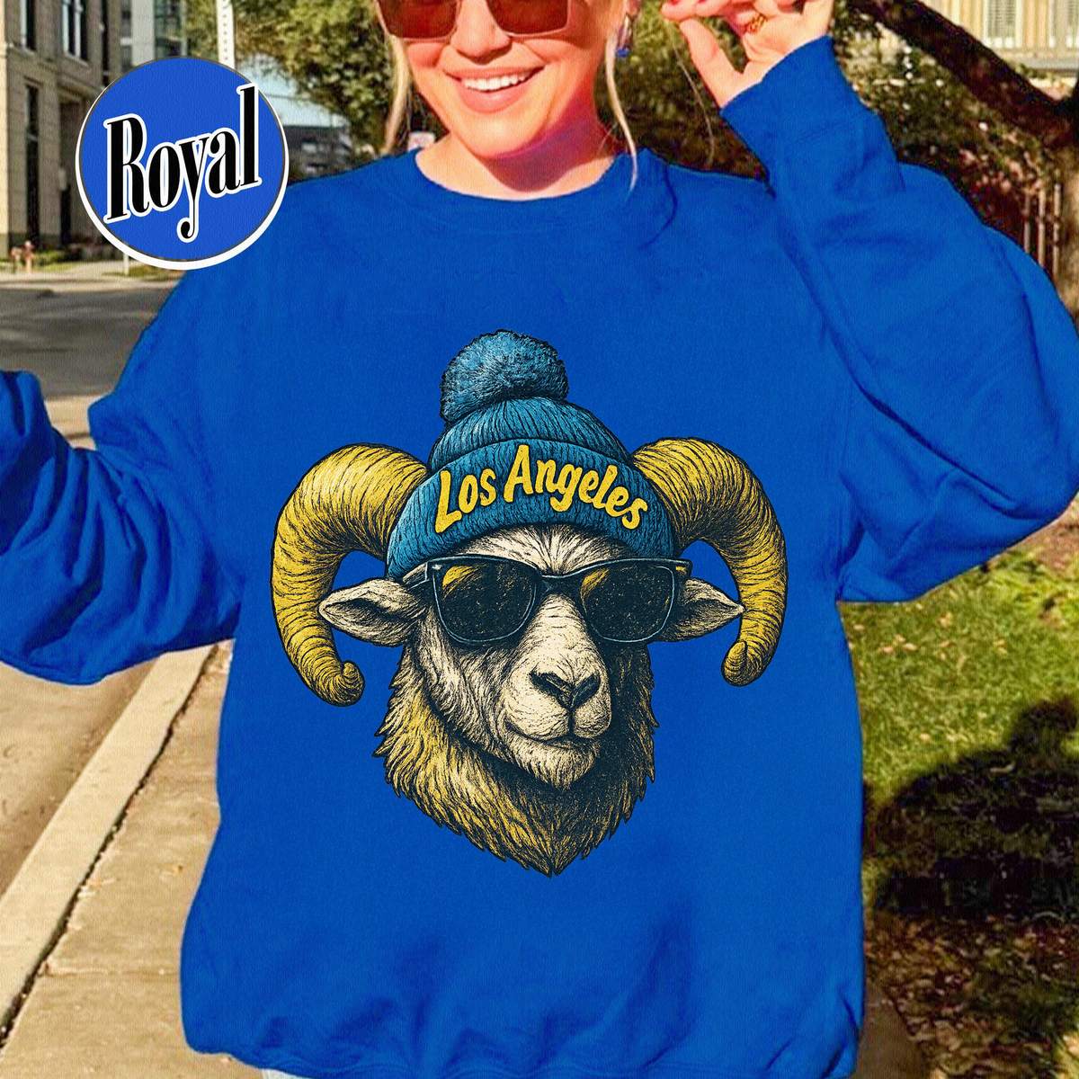 Unisex Los Angeles football vintage crewneck sweatshirt for men and women