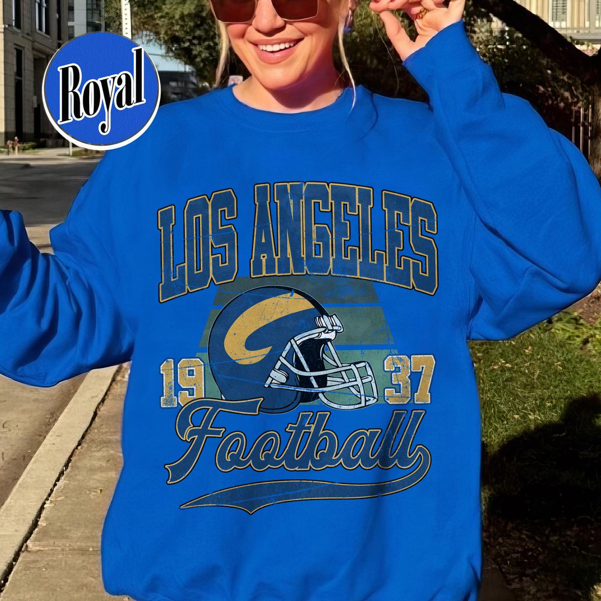 Unisex Los Angeles football vintage crewneck sweatshirt for men and women