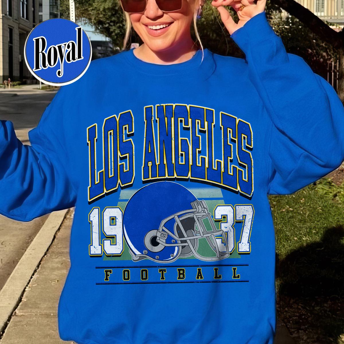 Unisex Los Angeles football vintage crewneck sweatshirt for men and women