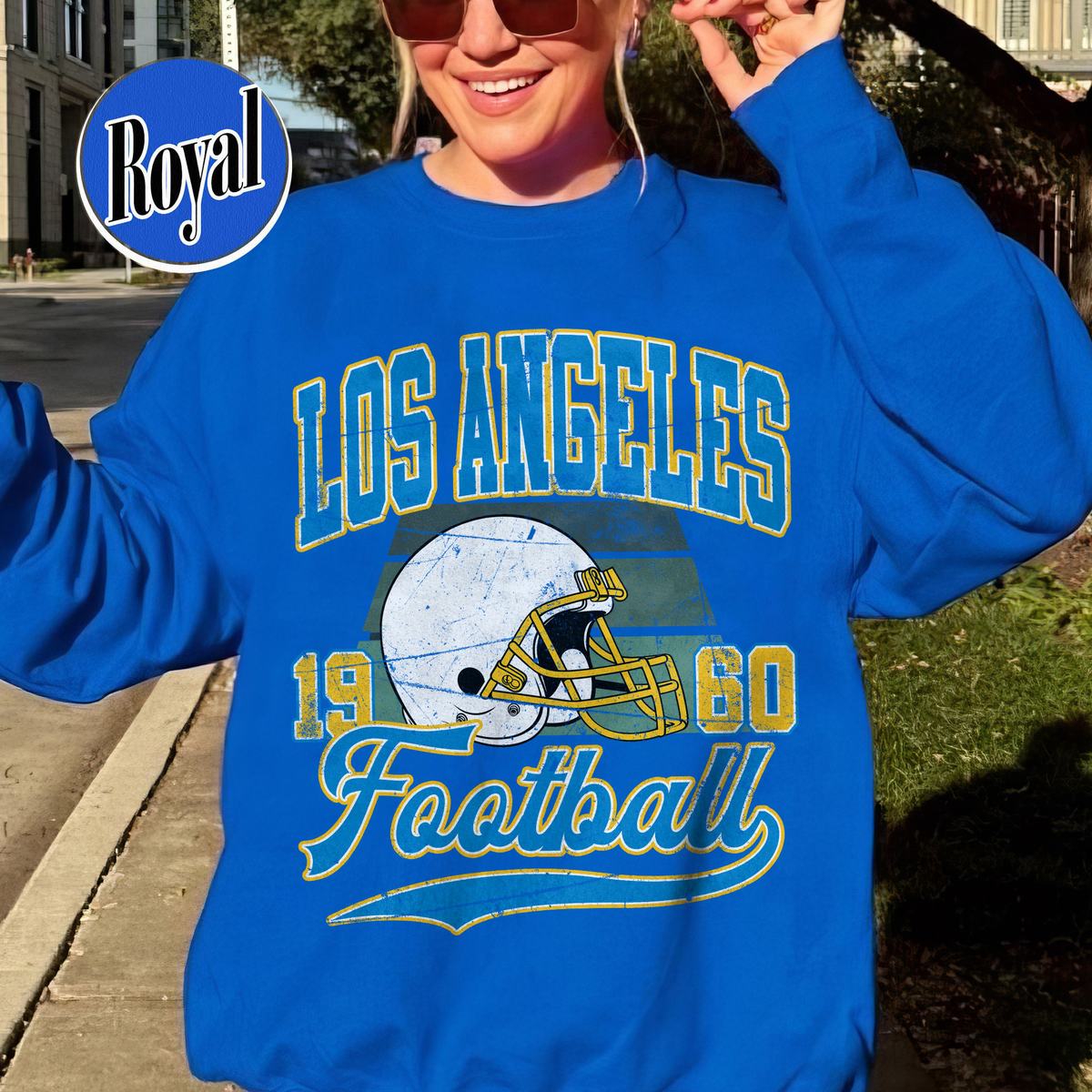Unisex Los Angeles football vintage crewneck sweatshirt for men and women