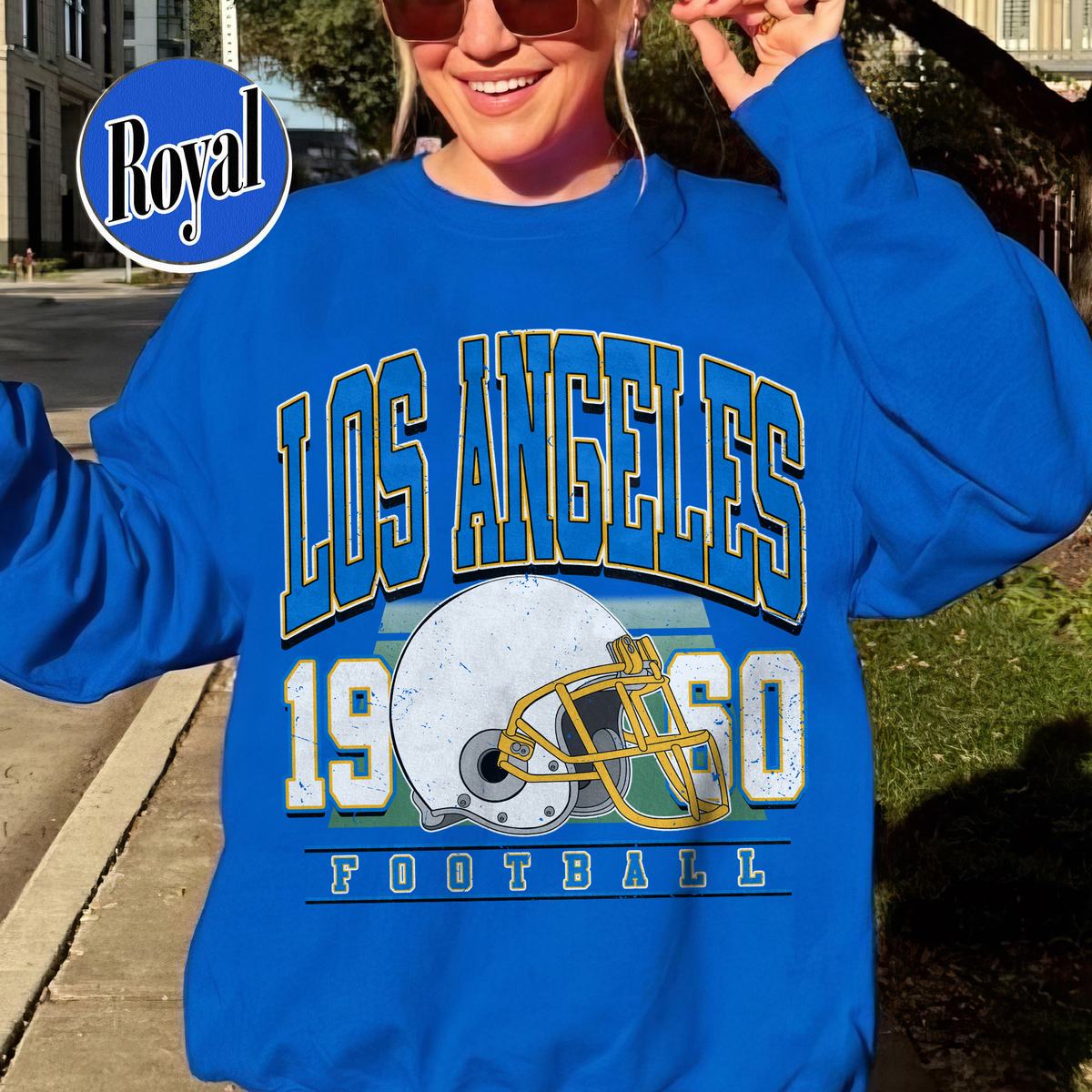 Unisex Los Angeles football vintage crewneck sweatshirt for men and women