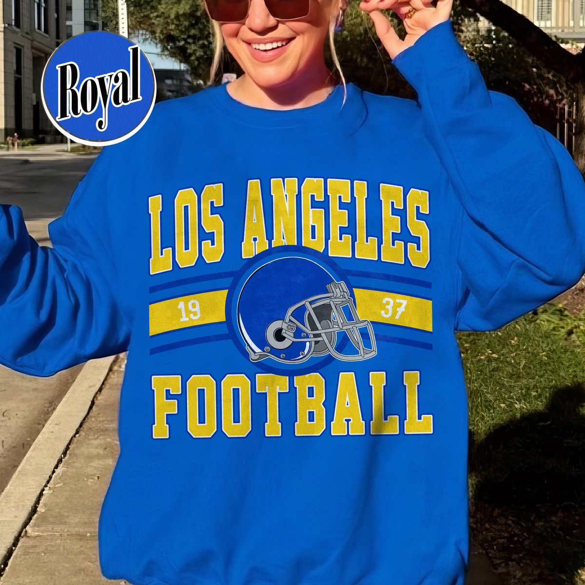 Unisex Los Angeles football vintage crewneck sweatshirt for men and women