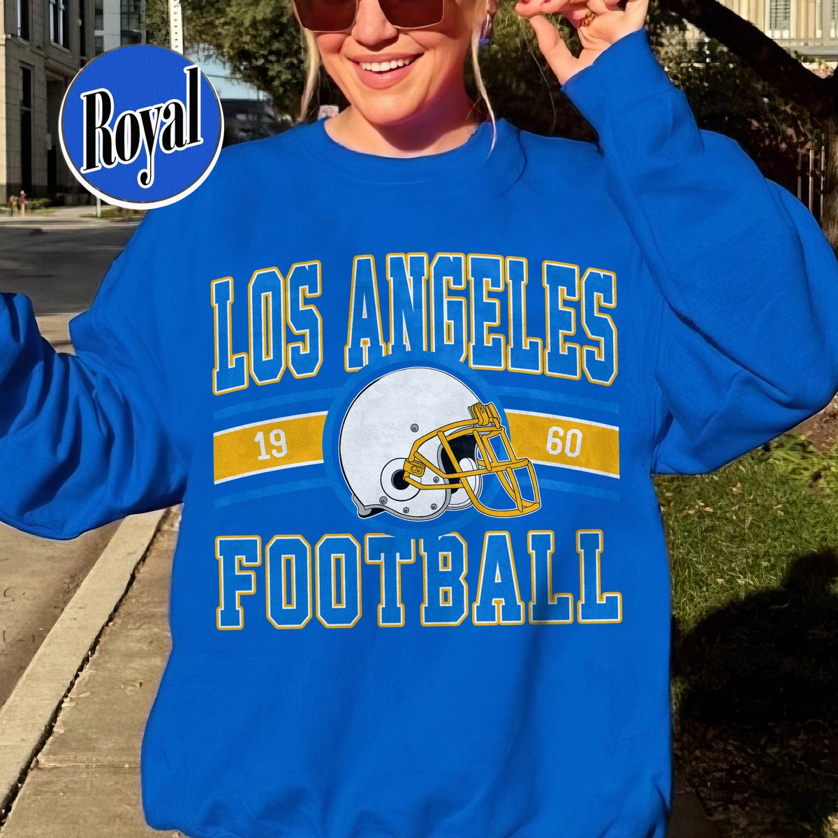 Unisex Los Angeles football vintage crewneck sweatshirt for men and women