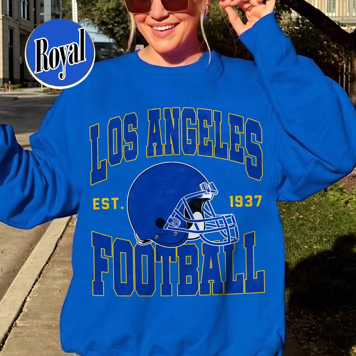 Unisex Los Angeles football vintage crewneck sweatshirt for men and women