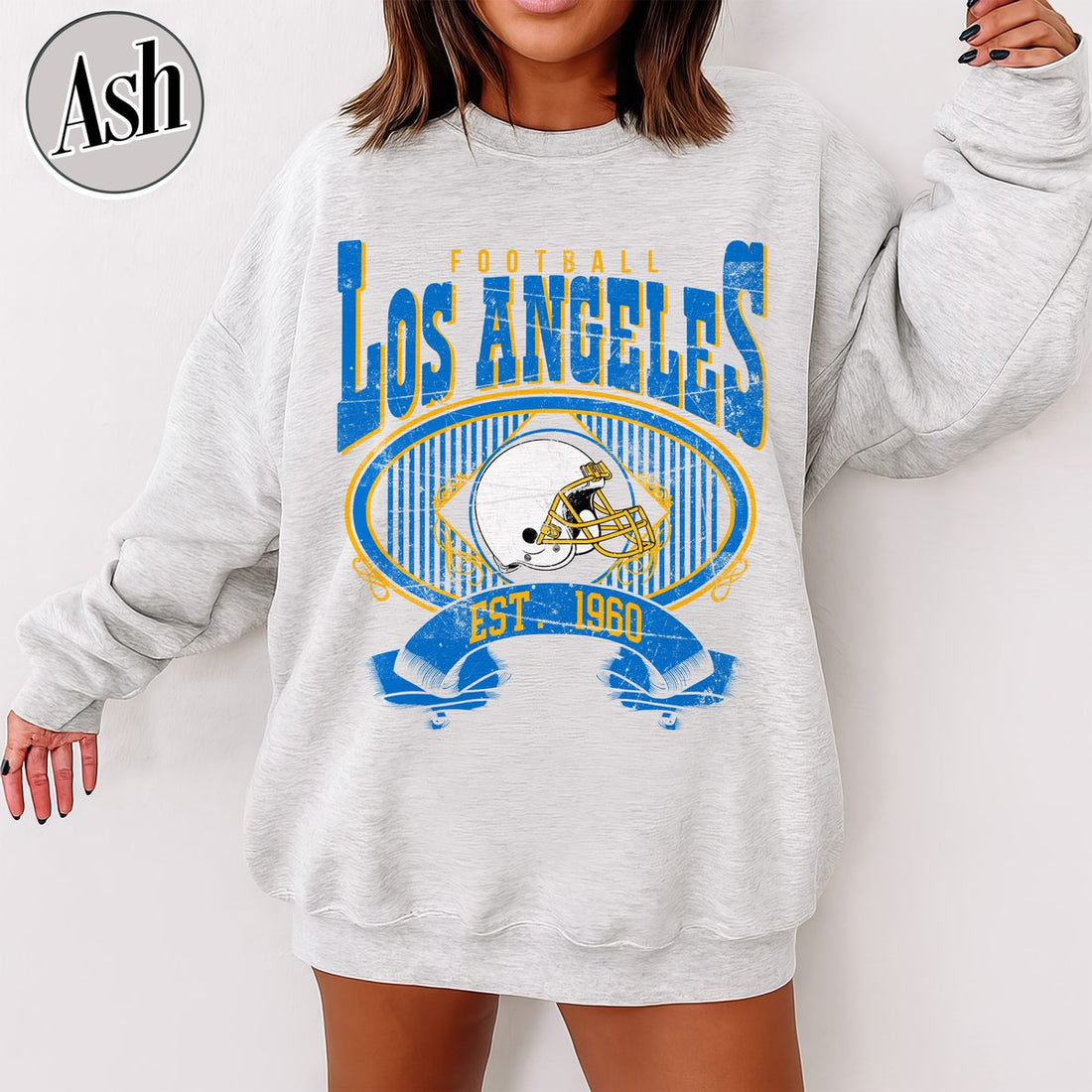 Unisex Los Angeles football vintage crewneck sweatshirt for men and women