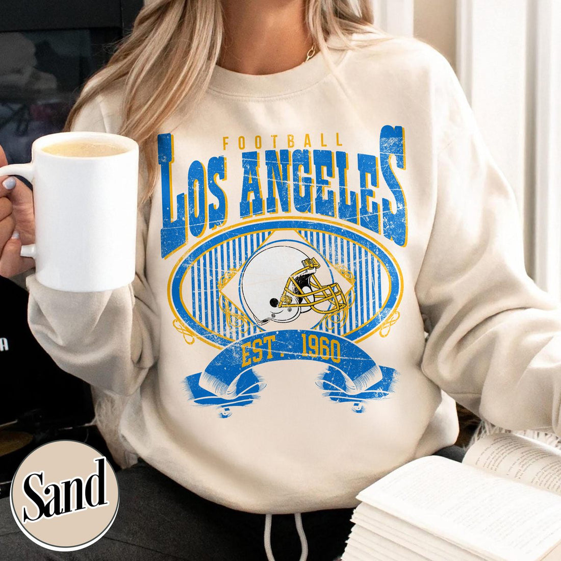Unisex Los Angeles football vintage crewneck sweatshirt for men and women