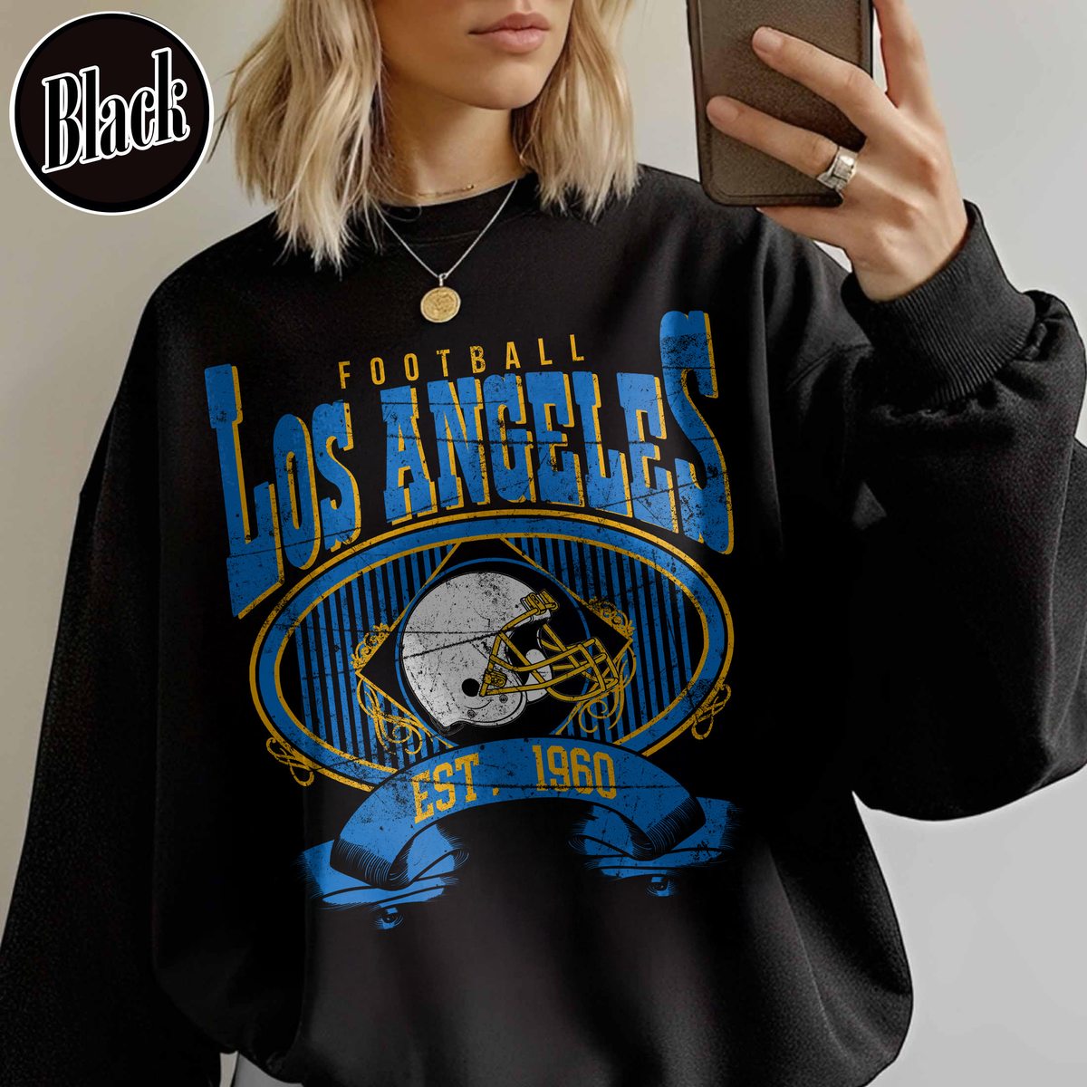 Unisex Los Angeles football vintage crewneck sweatshirt for men and women
