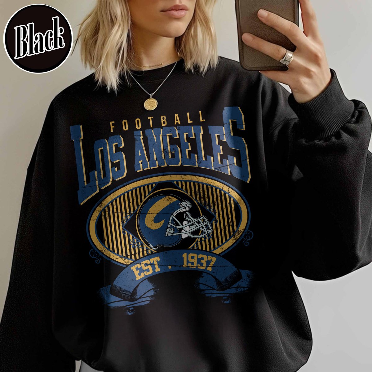 Unisex Los Angeles football vintage crewneck sweatshirt for men and women
