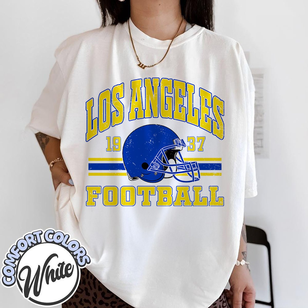 Unisex Los Angeles football vintage t-shirt for men and women
