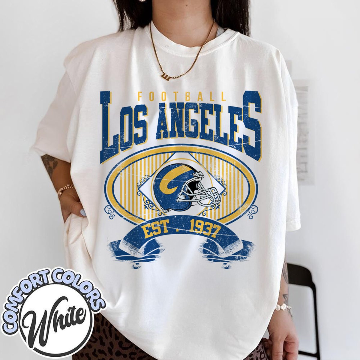 Unisex Los Angeles football vintage t-shirt for men and women