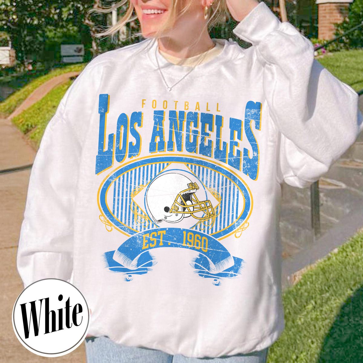Unisex Los Angeles football vintage crewneck sweatshirt for men and women