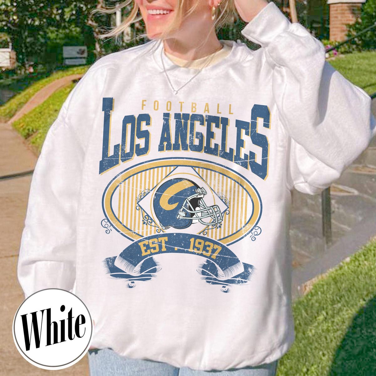 Unisex Los Angeles football vintage crewneck sweatshirt for men and women