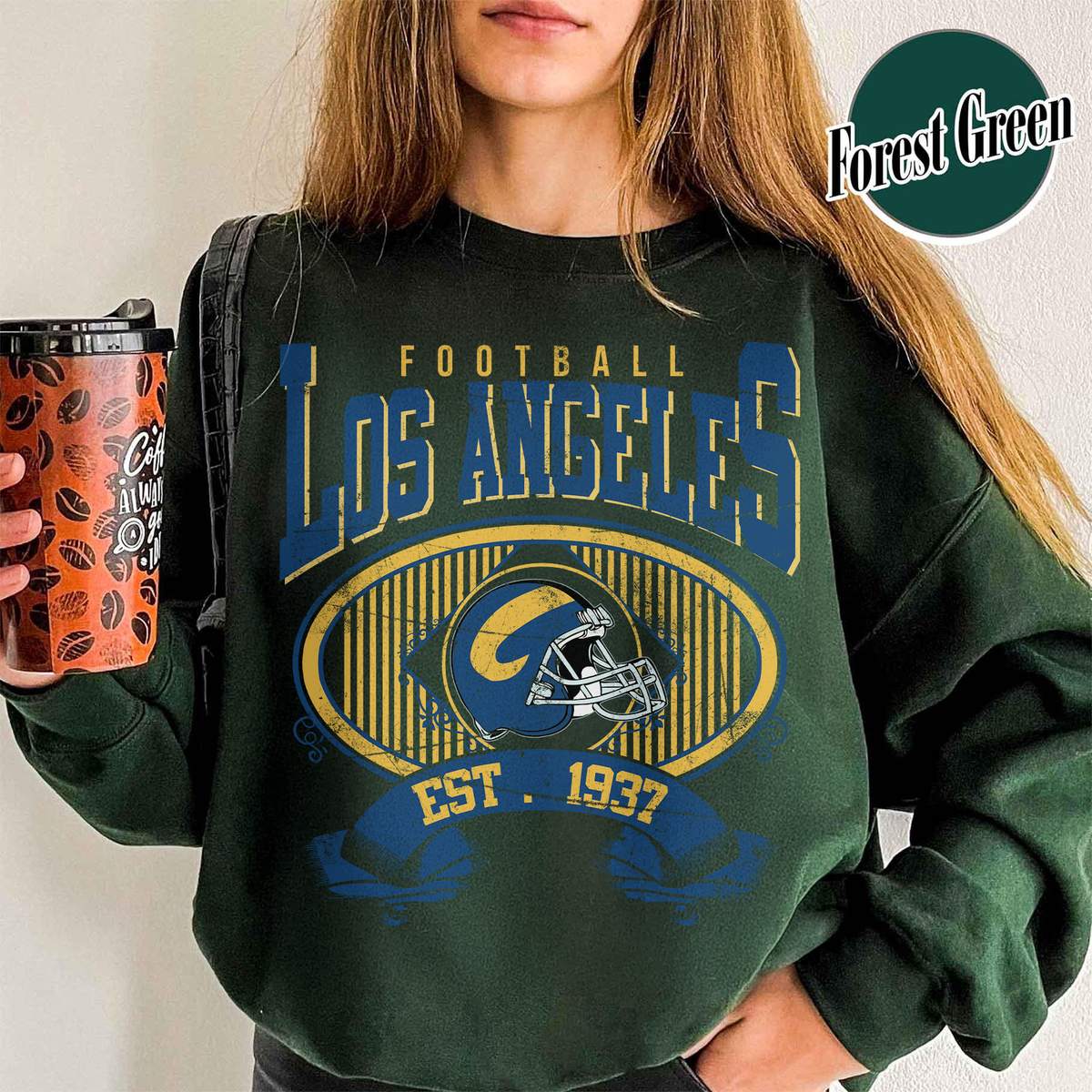Unisex Los Angeles football vintage crewneck sweatshirt for men and women