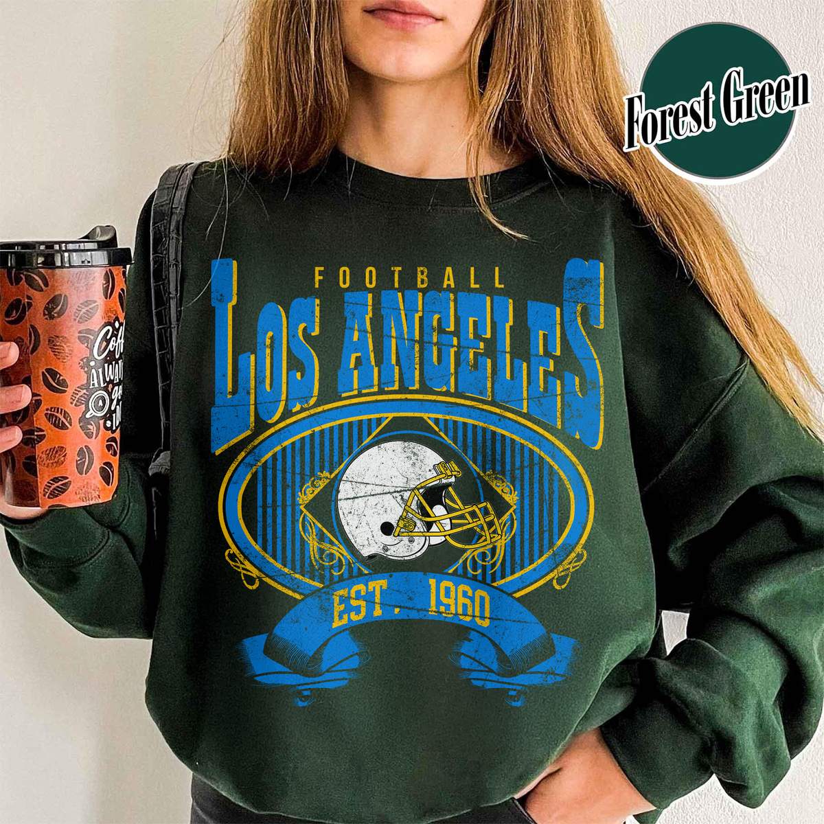 Unisex Los Angeles football vintage crewneck sweatshirt for men and women