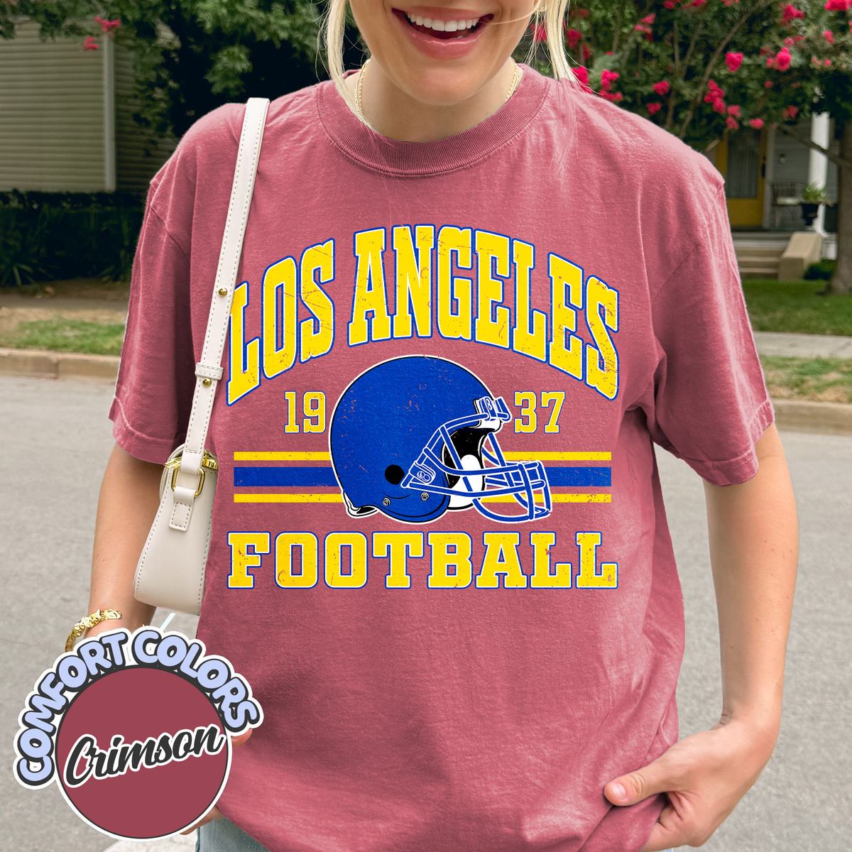 Unisex Los Angeles football vintage t-shirt for men and women