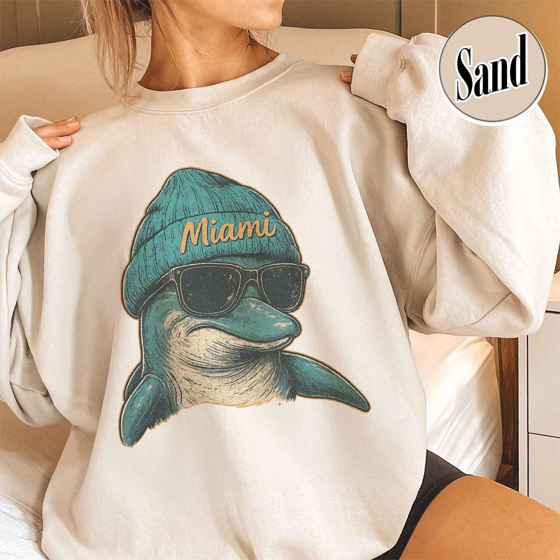 Unisex Miami football vintage crewneck sweatshirt for men and women