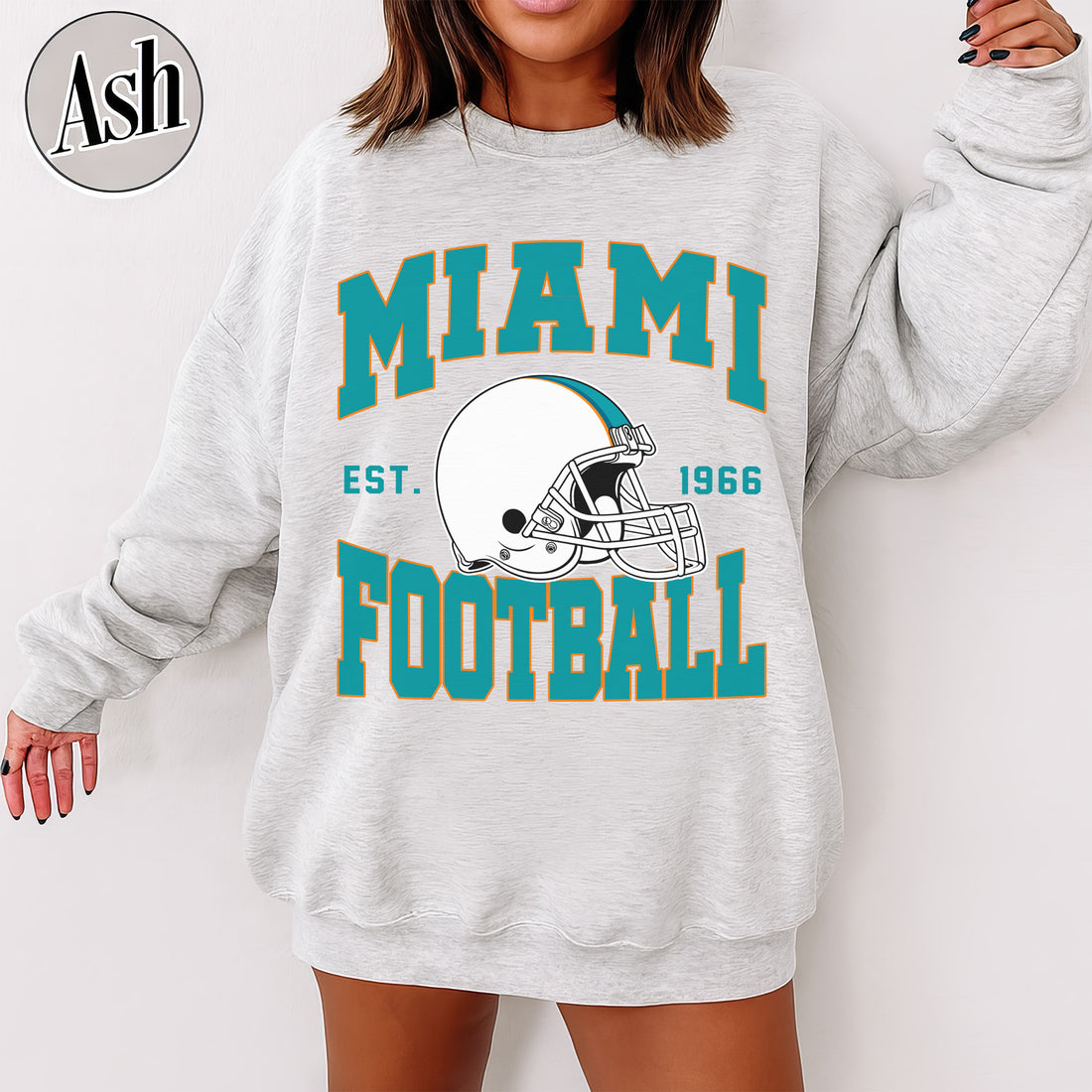 Unisex Miami football vintage crewneck sweatshirt for men and women