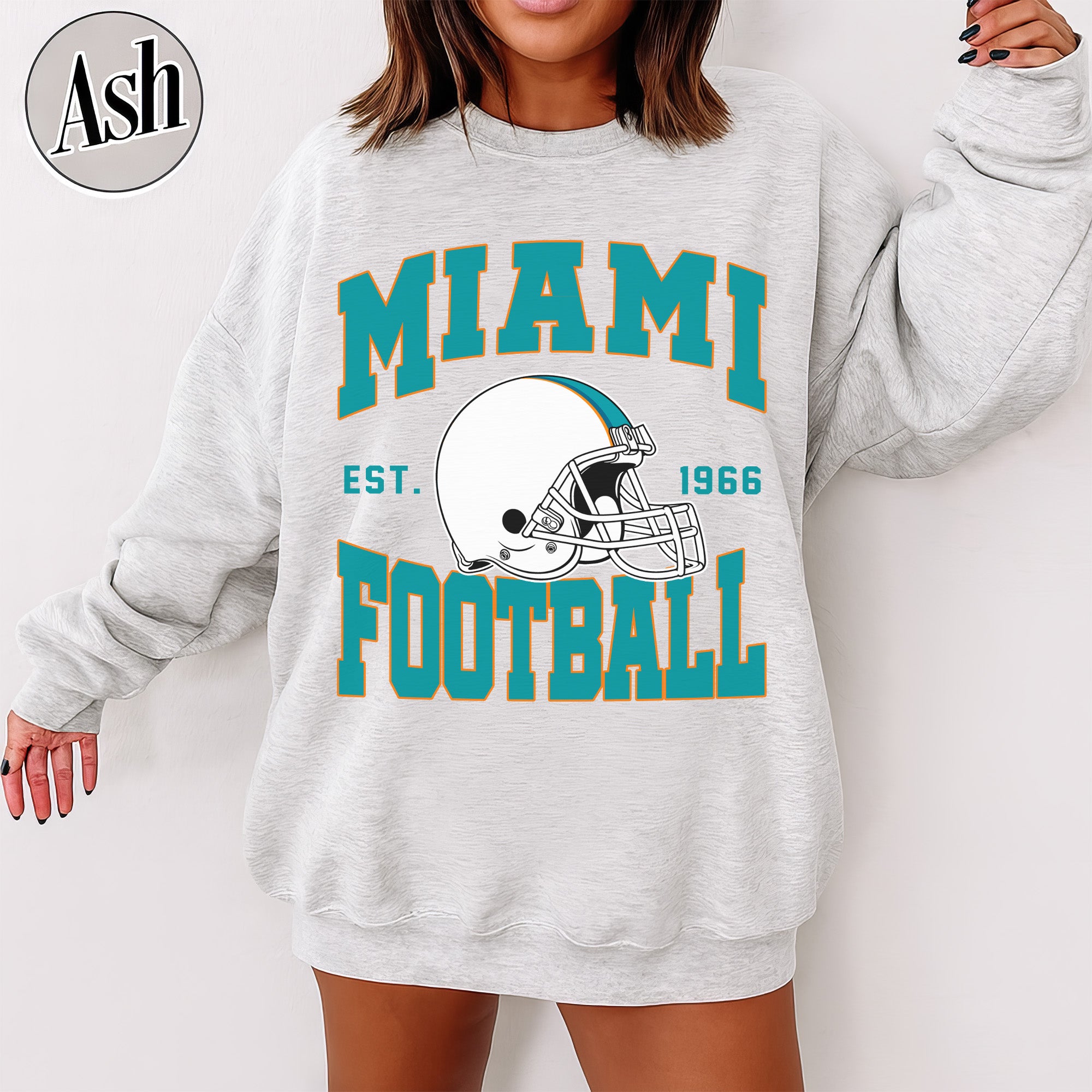 Unisex Miami football vintage crewneck sweatshirt for men and women