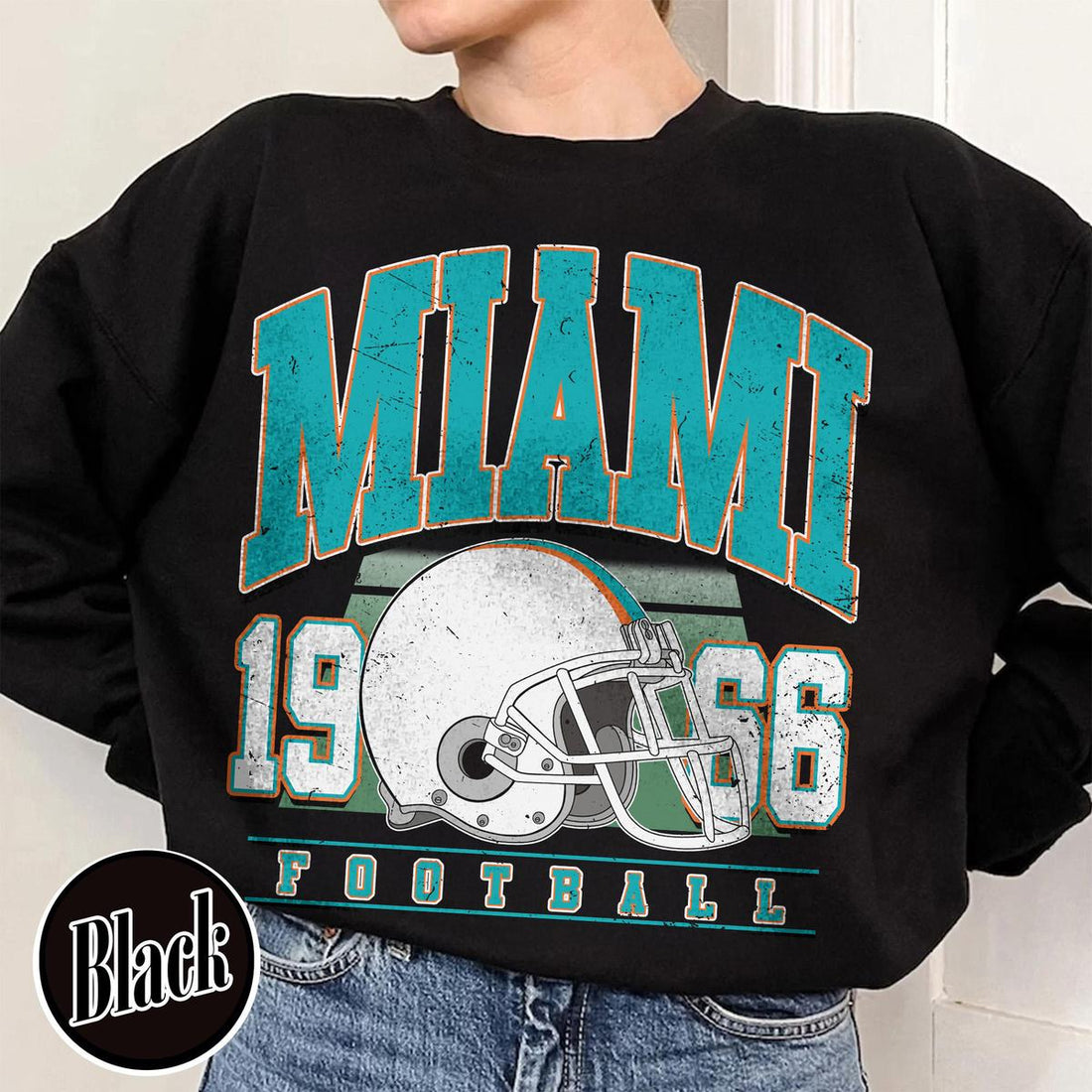 Unisex Miami football vintage crewneck sweatshirt for men and women