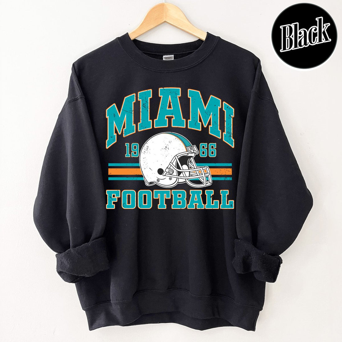 Unisex Miami football vintage crewneck sweatshirt for men and women