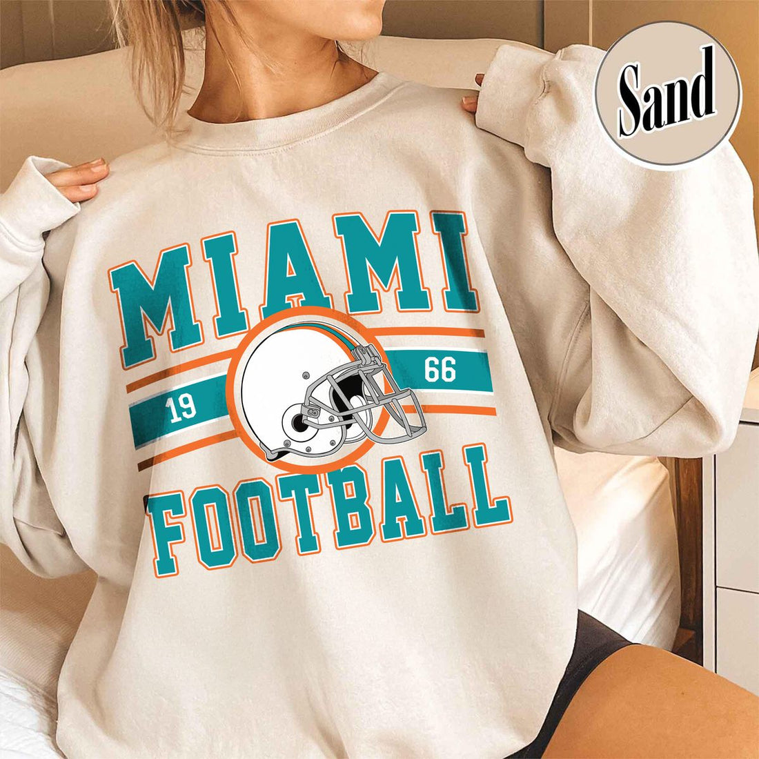 Unisex Miami football vintage crewneck sweatshirt for men and women
