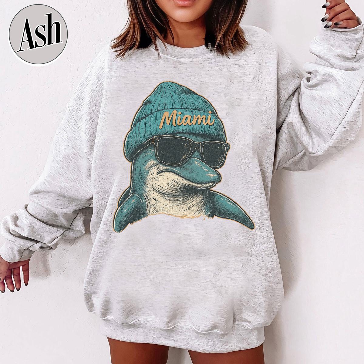 Unisex Miami football vintage crewneck sweatshirt for men and women
