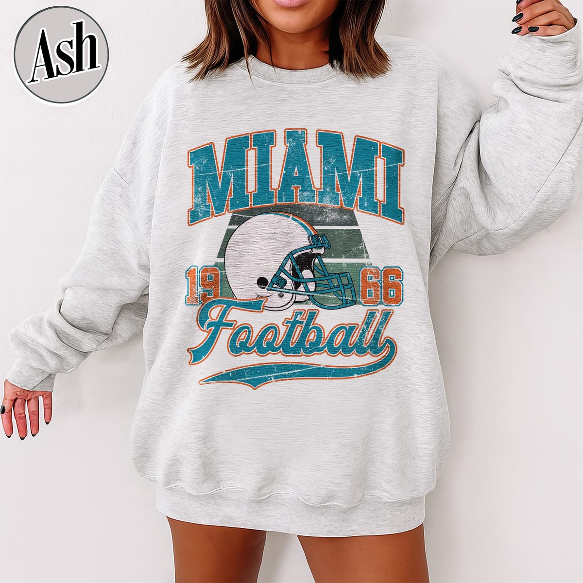 Unisex Miami football vintage crewneck sweatshirt for men and women