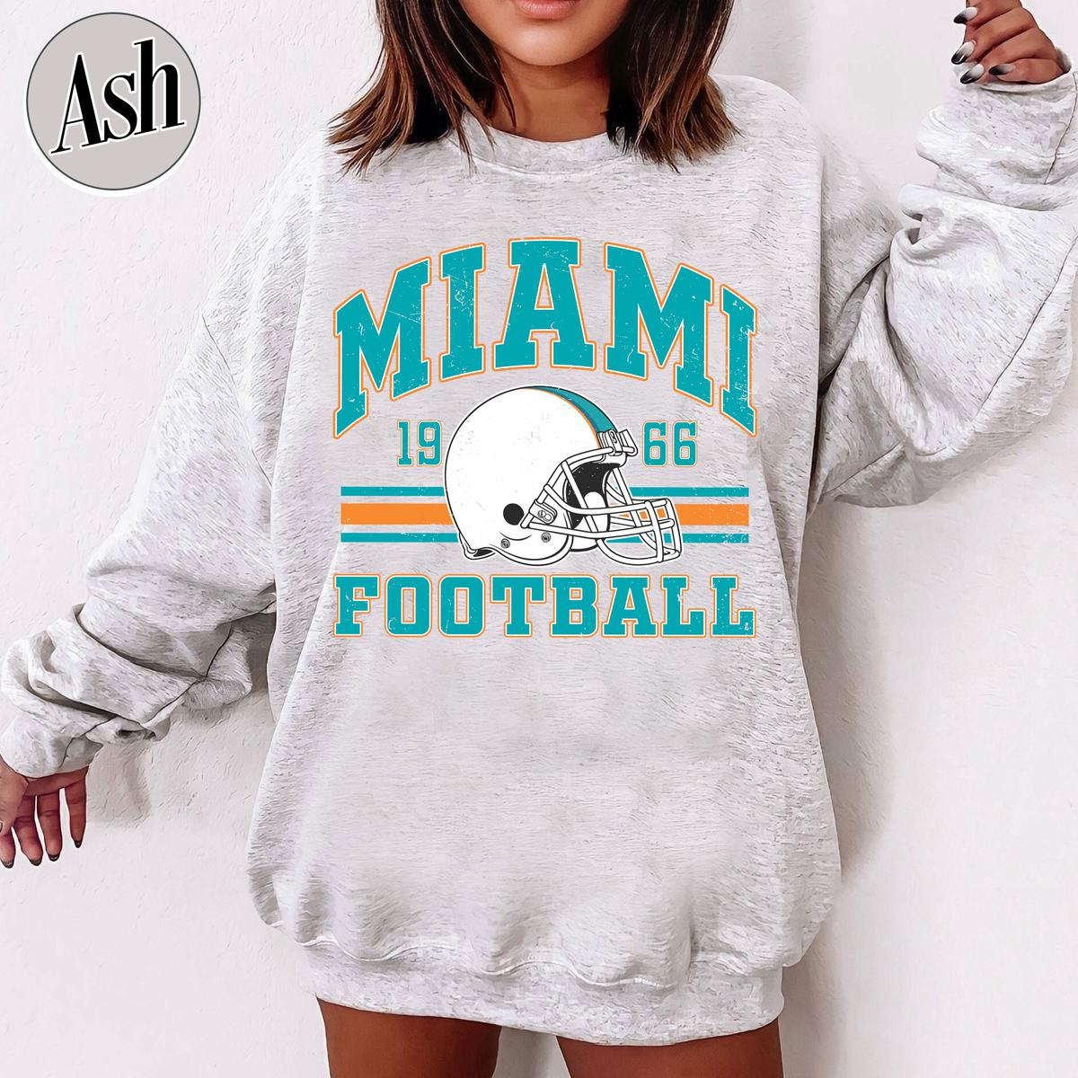 Unisex Miami football vintage crewneck sweatshirt for men and women