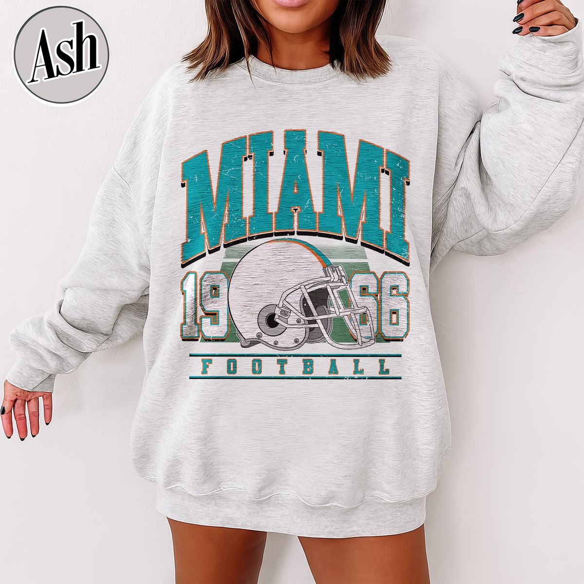 Unisex Miami football vintage crewneck sweatshirt for men and women