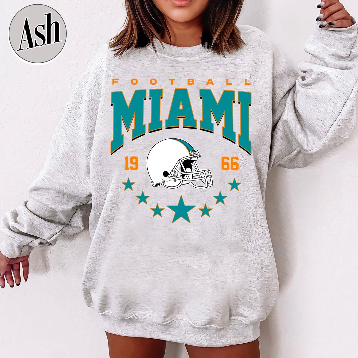 Unisex Miami football vintage crewneck sweatshirt for men and women