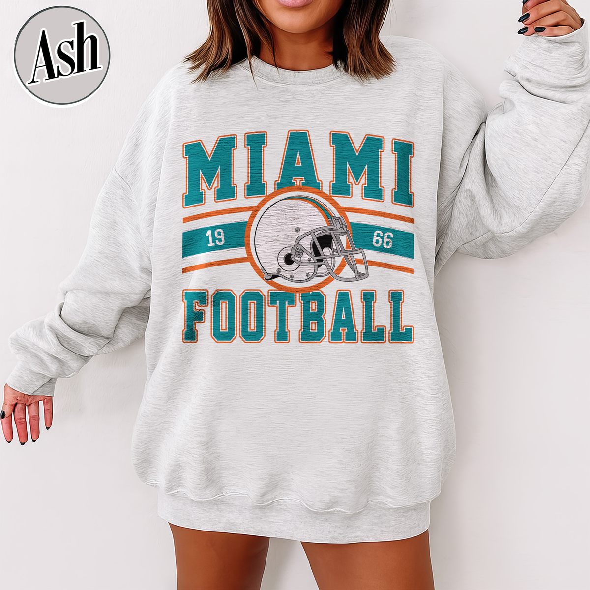 Unisex Miami football vintage crewneck sweatshirt for men and women