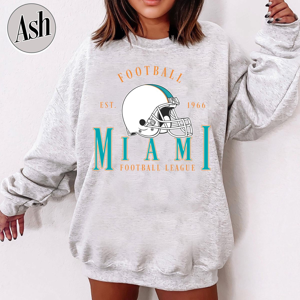 Unisex Miami football vintage crewneck sweatshirt for men and women