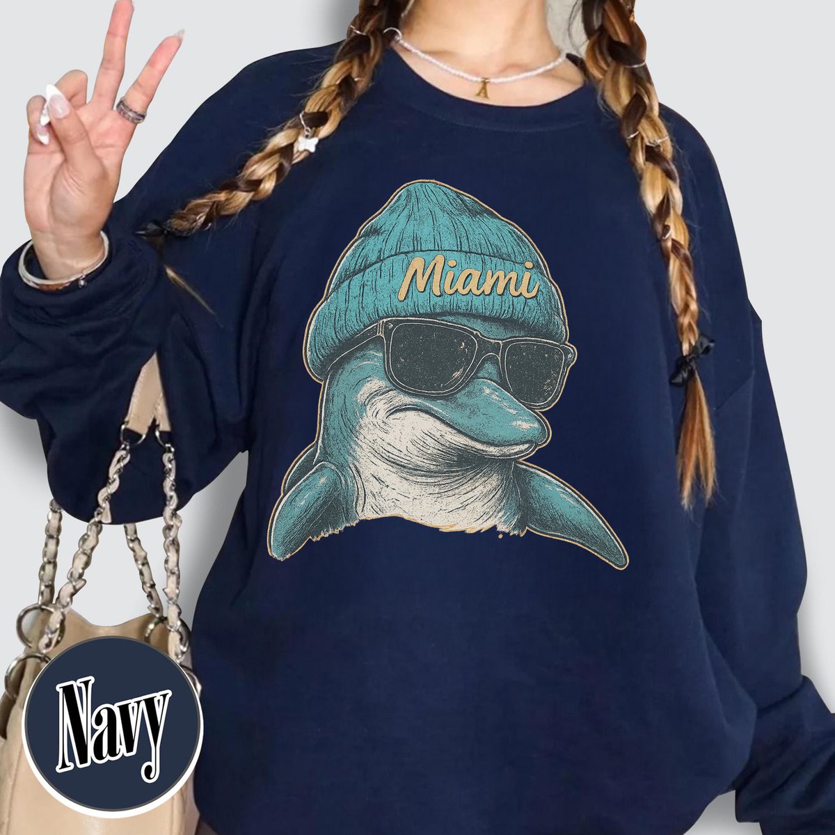 Unisex Miami football vintage crewneck sweatshirt for men and women