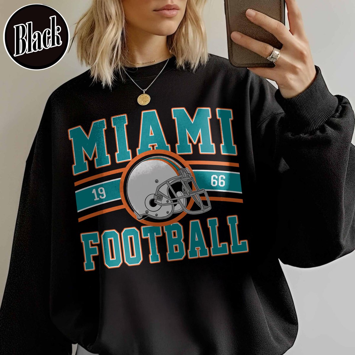 Unisex Miami football vintage crewneck sweatshirt for men and women