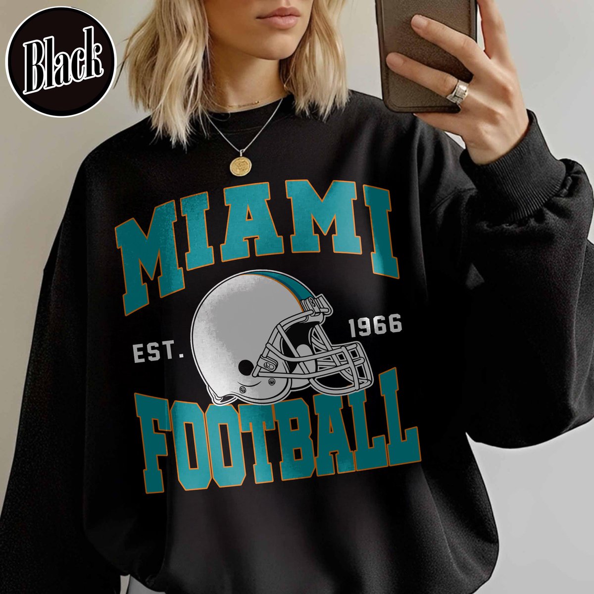 Unisex Miami football vintage crewneck sweatshirt for men and women