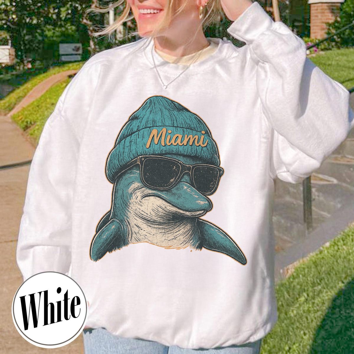 Unisex Miami football vintage crewneck sweatshirt for men and women